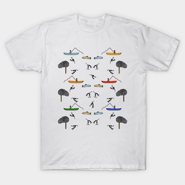 Fly Fishing Lover Pattern T-Shirt by Davey's Designs